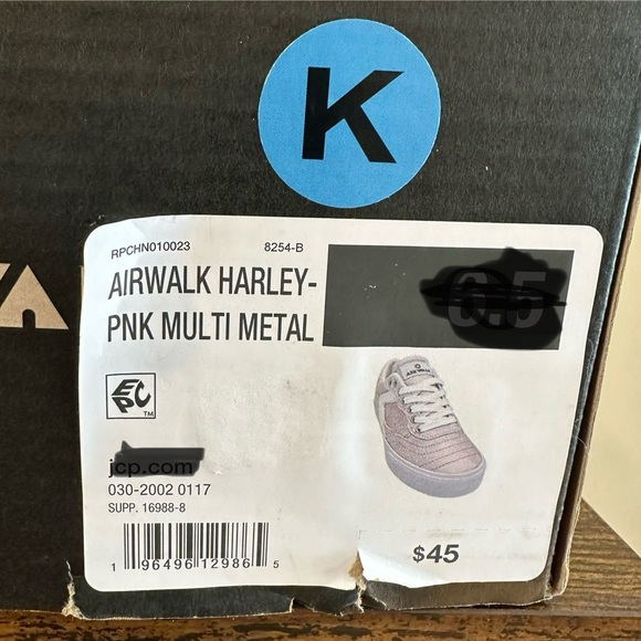 Airwalk Girls Harley-Pink Multi Metal Sneaker NWT Various Sizes - Picture 8 of 8